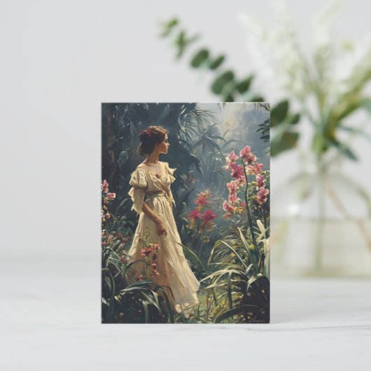 ジャングルエレガンス:ヴィンテージオーキッドポートレート ポストカード (スタンド正面)