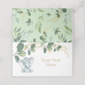 ジャングルエレファントウォーターカラーグリーン金ゴールド緑 プレイスカード (外部開封)