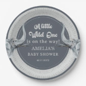 ジャングルエレファントサファリベイビーシャワープレート ペーパープレート (正面)