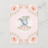 ジャングルエレファントピンク赤面フローラブックスベビー エンクロージャーカード (裏面)