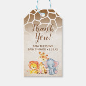 ジャングルエレファントベビージャーシャワーありがとうラベル ギフトタグ (正面)