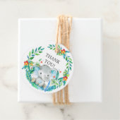 ジャングルエレファントベビージャーシャワーお気に入りギフトラベル フェイバータグ (インサイチュ)