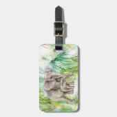 "ジャングルエレファント"アクリル荷物タグ ラゲッジタグ (正面縦)