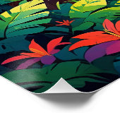 ジャングルオ鮮やかアシス熱帯滝の風景 ポスター (コーナー)