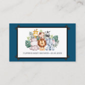 ジャングルカラフルアドベンチャーベビーシャワー アドバイスカード (裏面)