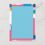 ジャングルカラフルブルーエレファントベビージャーシャワー エンクロージャーカード (裏面)