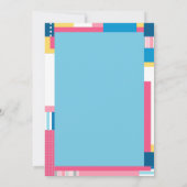 ジャングルカラフルブルーエレファントベビージャーシャワー 招待状 (裏面)