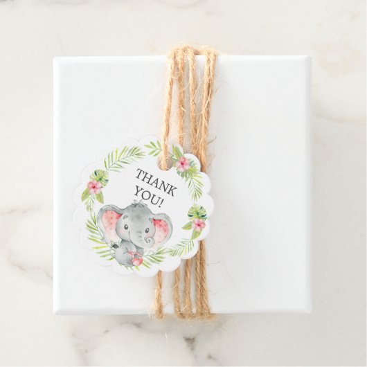 ジャングルガールエレファントベビージャーシャワーお気に入りギフトラベル フェイバータグ (インサイチュ)