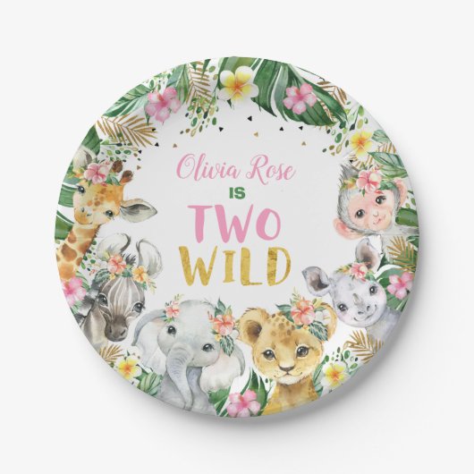 ジャングルガールサファリアニマルズ紙プレート ペーパープレート (正面)