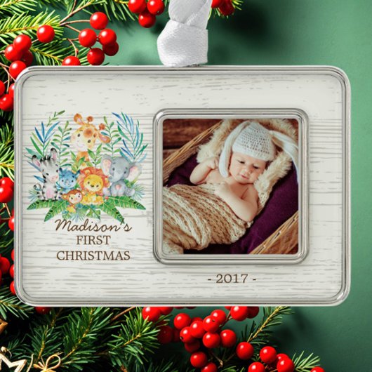ジャングルガールズベビー第1回クリスマスフォトオーナメント シルバープレートフレームオーナメント