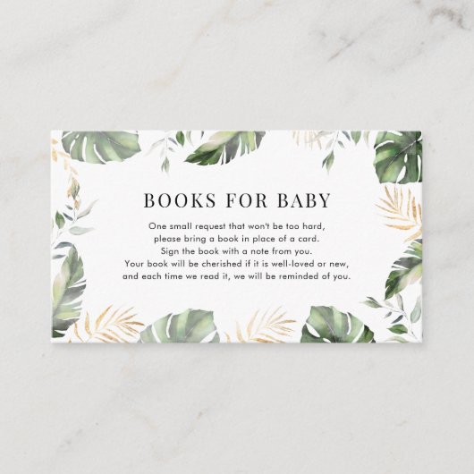 ジャングルガール赤ちゃんシャワーベビー エンクロージャーカード (正面)