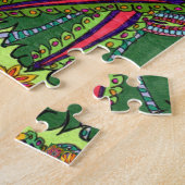 ジャングルキャッカラフルトおもしろいガーデンレインフォレストフラワー ジグソーパズル (側面)