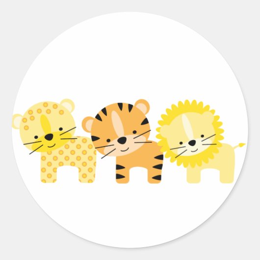 ジャングルキャットの封筒用シール ラウンドシール (正面)