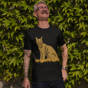 ジャングルキャットセルバルブラックメンズウィメンズ Tシャツ