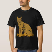 ジャングルキャットセルバルブラックメンズウィメンズ Tシャツ (正面)