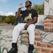 ジャングルキャット威厳のあるウォークブラック Tシャツ