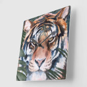 ジャングルキャット-タイガー スクエア壁時計 (傾斜)