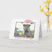 ジャングルキリンおもしろいクリスマスホリデーカード カード (黄色い花)