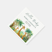 ジャングルキリンかわいいエレガントハローベイビーシャワー スタンダードカクテルナプキン (角)