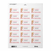 ジャングルキリンプリント（ピンク）宛名ラベル ラベル (フルシート)