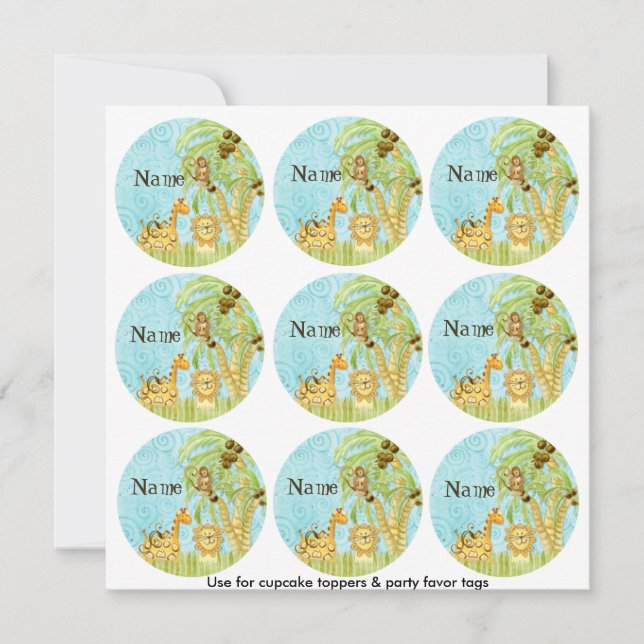 ジャングルキリンベビーカップケーキトッパーシャワーキット (正面)