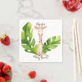 ジャングルキリン水の色ベビーシャワーパーティー スタンダードカクテルナプキン (インサイチュ)