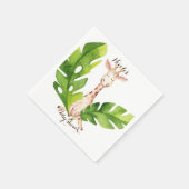 ジャングルキリン水の色ベビーシャワーパーティー スタンダードカクテルナプキン (角)