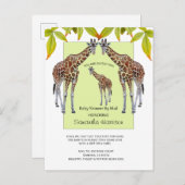 ジャングルキリン水彩赤ちゃんシャワーbyメール インビテーションポストカード (正面/裏面)