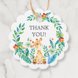 ジャングルキリン赤ちゃんシャワーお気に入りギフトラベル フェイバータグ