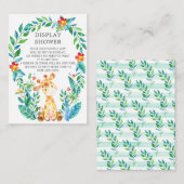 ジャングルキリン赤ちゃんシャワーギフトディスプレイシャワー エンクロージャーカード (正面/裏面)