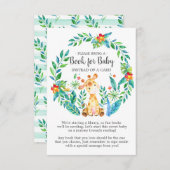 ジャングルキリン赤ちゃんシャワーベビー用ブック エンクロージャーカード (正面/裏面)