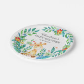 ジャングルキリン赤ちゃんシャワー7"プレート ペーパープレート (アングル)