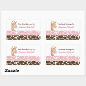 ジャングルキリン（ピンク）カスタムプレートシール 長方形シール (シート)