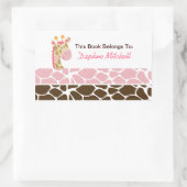 ジャングルキリン（ピンク）カスタムプレートシール 長方形シール (バッグ)