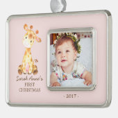 ジャングルキリンBabys 1stクリスマスフォトオーナメント シルバープレートフレームオーナメント (左)