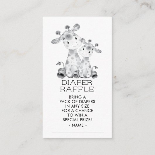 ジャングルキレーフシャワーおむつラッフルチケット エンクロージャーカード (正面)