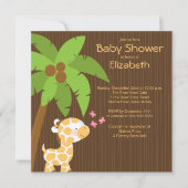 ジャングルキレーフニュートラルベビーシャワー招待状 招待状 (正面)