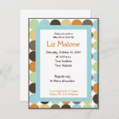 ジャングルキングライオンドットベビーシャワー招待状 招待状 (正面/裏面)