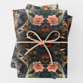 ジャングルキング威厳のあるライオンのヒョウとトラ ラッピングペーパーシート (インサイチュ)