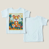 ジャングルギグよくはしゃぐ – 動物の仲間Tシャツ (デザイン正面&裏面)