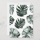 ジャングルグリーナリーモンステラ熱帯誕生日パーティー 招待状 (裏面)