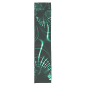 ジャングルグリーンとネオミントのミックスの尖った曲線 ショートテーブルランナー (正面)