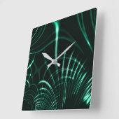 ジャングルグリーンとネオミントのミックスの尖った曲線 スクエア壁時計 (傾斜)