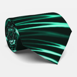 ジャングルグリーンとネオミントのミックスの尖った曲線 ネクタイ