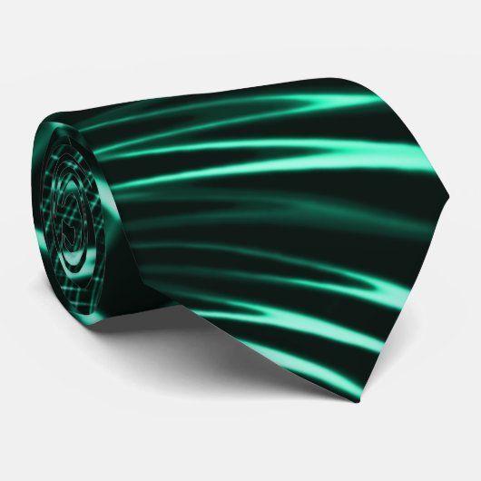 ジャングルグリーンとネオミントのミックスの尖った曲線 ネクタイ (ロール)