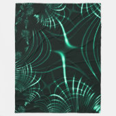 ジャングルグリーンとネオミントのミックスの尖った曲線 フリースブランケット (正面)