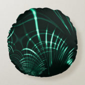 ジャングルグリーンとネオミントのミックスの尖った曲線 ラウンドクッション (正面)