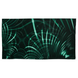 ジャングルグリーンとネオミントのミックスの尖った曲線 枕カバー