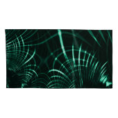 ジャングルグリーンとネオミントのミックスの尖った曲線 枕カバー (裏面-右)