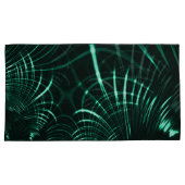 ジャングルグリーンとネオミントのミックスの尖った曲線 枕カバー (正面右)